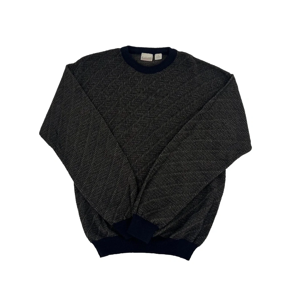 Fieldmaster Mens Size M Pullover Sweater‎ Blue Beige Crew Neck Long Sleeve